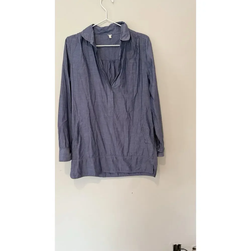 J.Crew Denim Shirt Women’s Size Small Blue Chambray Long Sleeve Casual 1785